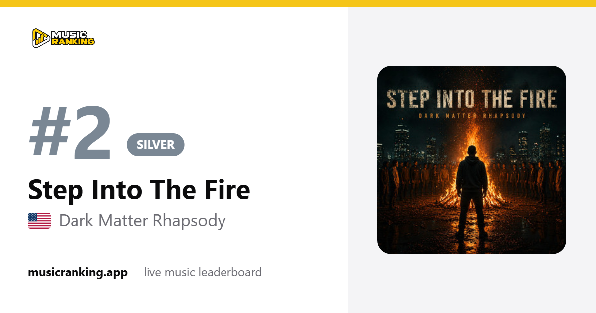 Music Ranking share card showing Step Into The Fire by Dark Matter Rhapsody at rank 2