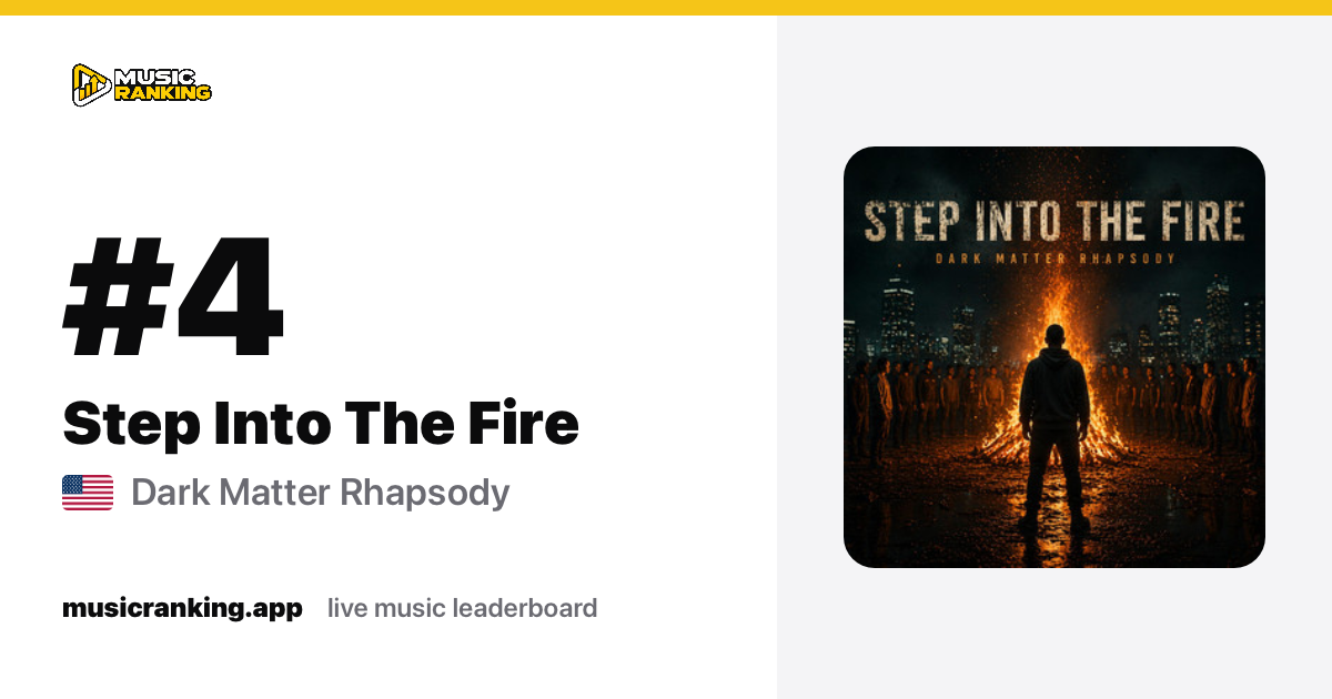 Music Ranking share card showing Step Into The Fire by Dark Matter Rhapsody at rank 4