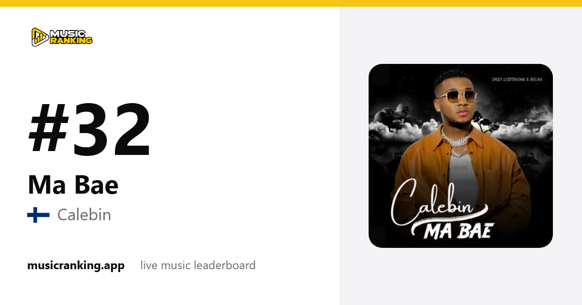 Music Ranking share card showing Ma Bae by Calebin at rank 33